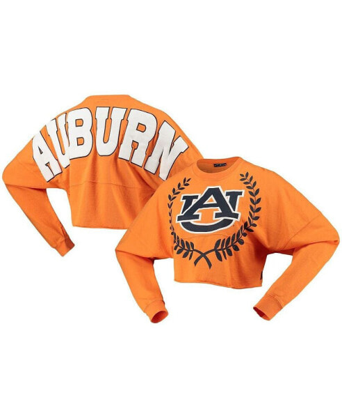 Women's Orange Auburn Tigers Laurels Crop Long Sleeve T-shirt