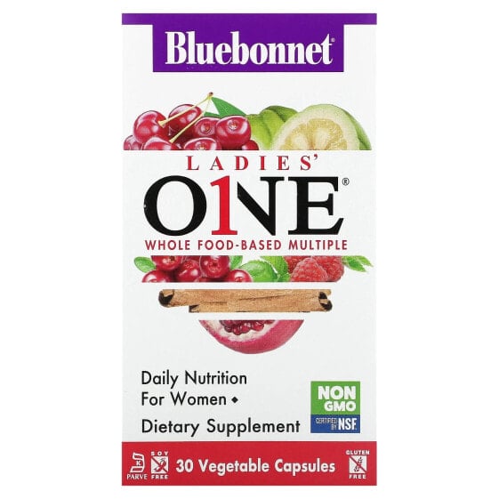 Витамины Bluebonnet Nutrition Ladies' ONE, основанные на натуральных компонентах, 60 капсул содержащих овощи