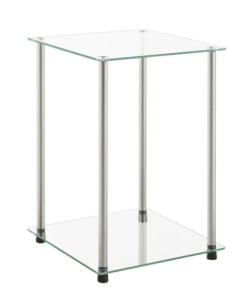 15.75" Glass Designs2Go 2 Tier Square End Table