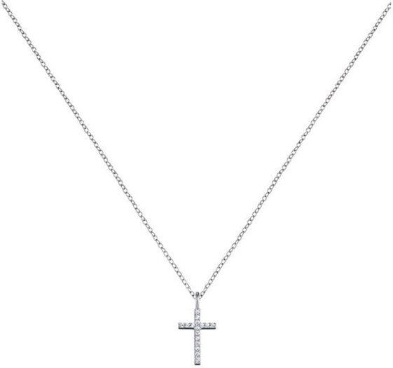 Silver necklace Cross with zircons ERN-LILCROSS-ZI
