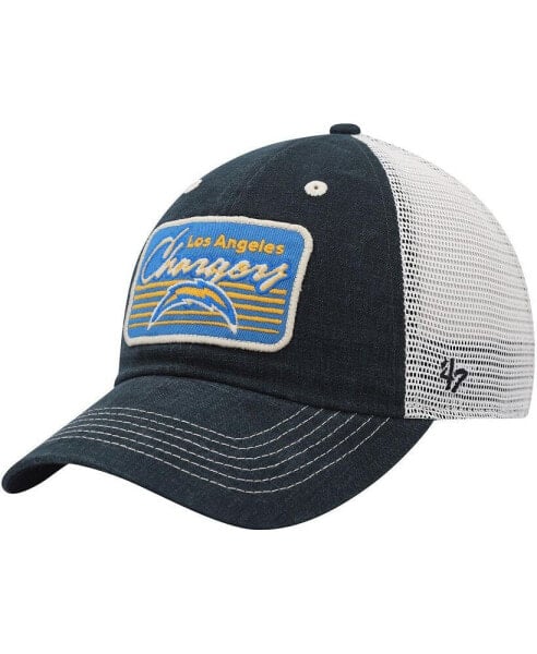 Men's Black, Natural Los Angeles Chargers Five Point Trucker Clean Up Adjustable Hat