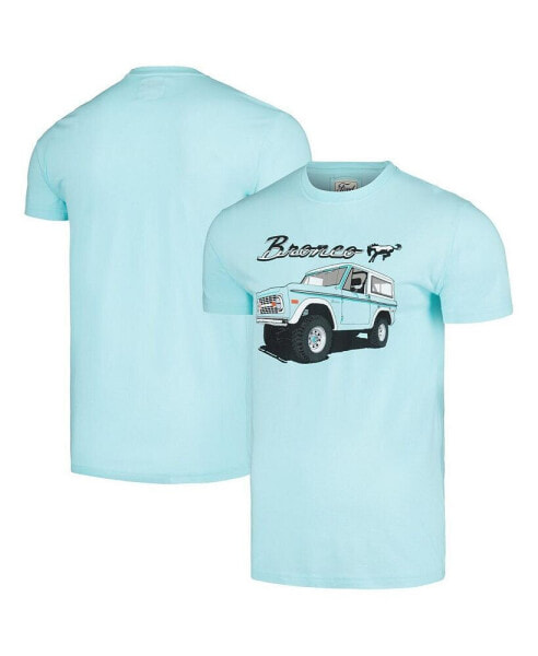 Men's Aqua Distressed Bronco Brass Tacks T-shirt