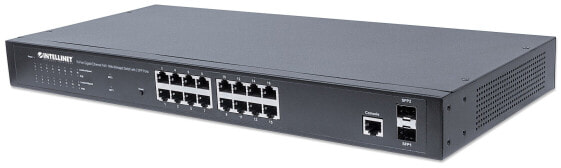 Intellinet 16-Port Gigabit Ethernet PoE+ Web-Managed Switch with 2 SFP Ports - IEEE 802.3at/af Power over Ethernet (PoE+/PoE) Compliant - 374 W - Endspan - 19" Rackmount (Euro 2-pin plug) - Managed - L2+ - Gigabit Ethernet (10/100/1000) - Power over Ethernet (PoE) -