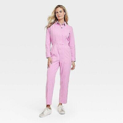 Women's Button-Front Coveralls - Universal Thread Pink 6