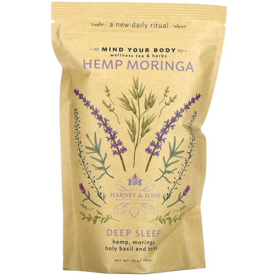 Harney & Sons, Hemp Moringa, Deep Sleep, оздоровительный чай и травы, 10 унций (283 г)