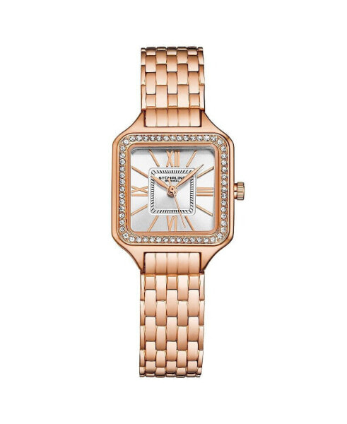 Women's Symphony Rose-Gold Stainless Steel , Silver-Tone Dial , 36mm Square Watch