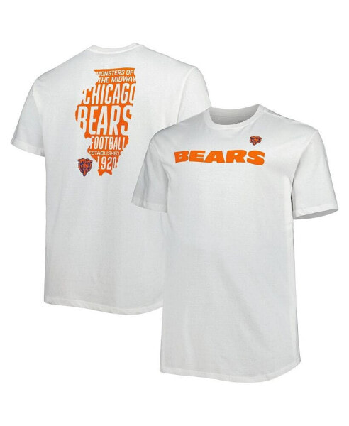 Men's White Chicago Bears Big and Tall Hometown Collection Hot Shot T-shirt