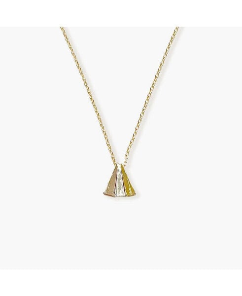 Sanctuary Project by Tri-color Triangle Pendant Necklace Gold