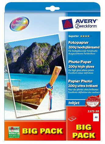 Avery Zweckform Avery 2572-50 - High-gloss - 200 g/m² - A4 - 50 sheets