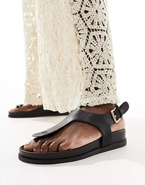 French Connection thong toe sandals in black