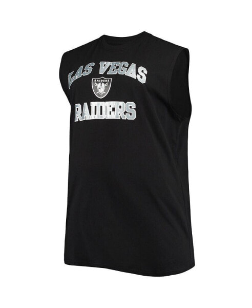 Men's Black Las Vegas Raiders Big and Tall Muscle Tank Top