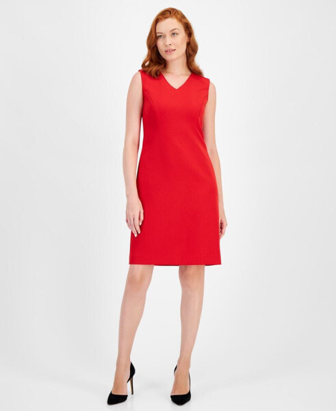 Women's Sleeveless V-Neck Sheath Dress