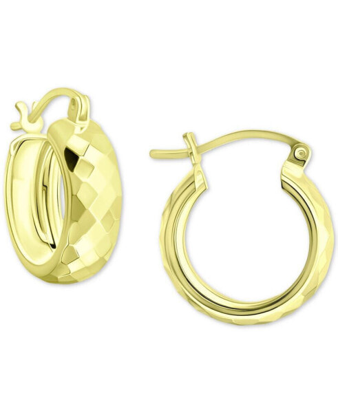 Faceted Small Hoop Earrings, 15mm, Created for Macy's
