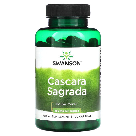 Swanson, Cascara Sagrada, 450 мг, 100 капсул