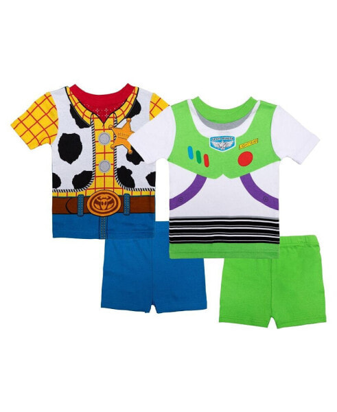 Toddler Boys Short Pajama Set, 4 Pc