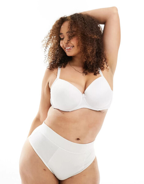 Ivory Rose Curve plain t-shirt bra in white