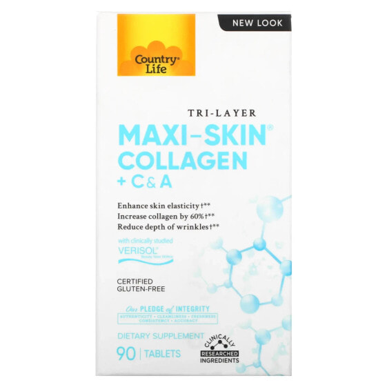 Tri Layer Maxi-Skin Collagen + C & A, 90 Tablets