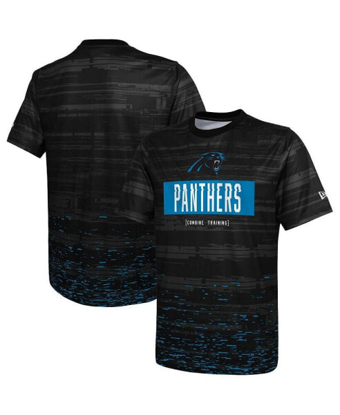Men's Black Carolina Panthers Combine Authentic Sweep T-shirt