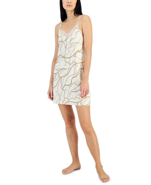 Women's Stretch Satin Chemise, Created for Macy's
