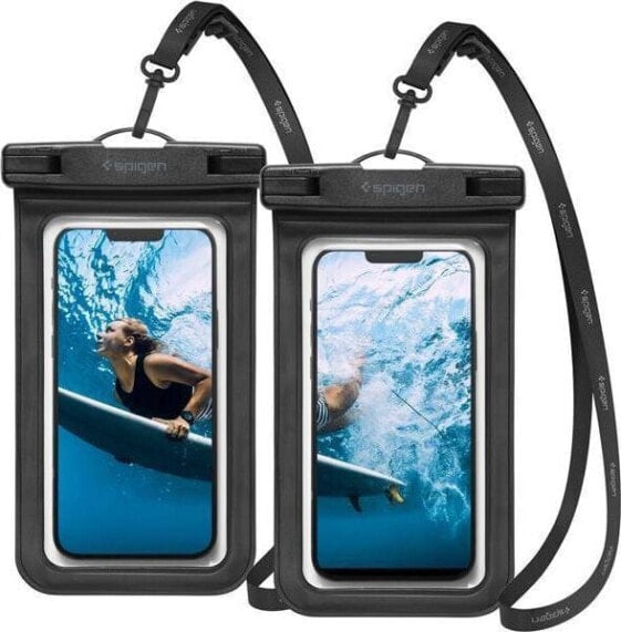 Spigen Wodoodporne uniwersalne etui Spigen A601 Universal Waterproof Case Black [2 PACK]