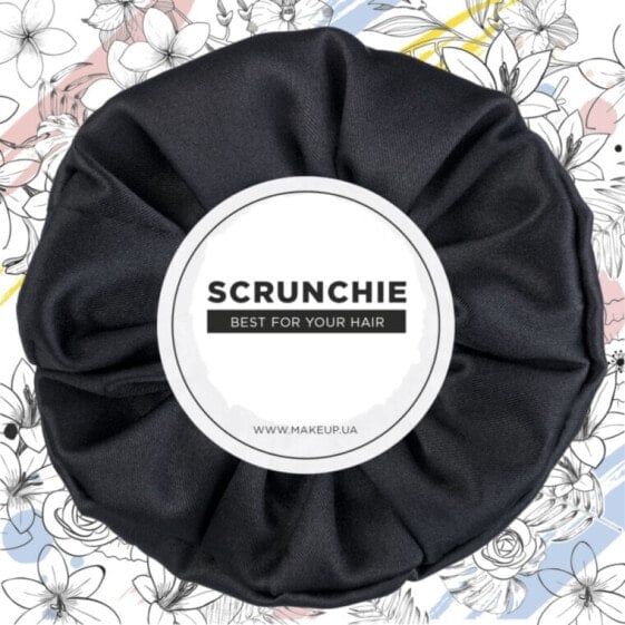 Scrunchie-Haargummi Satin Classic schwarz