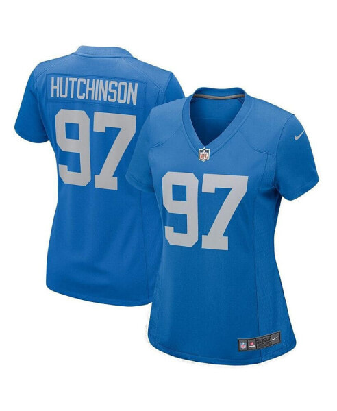 Women's Aidan Hutchinson Blue Detroit Lions Player Jersey