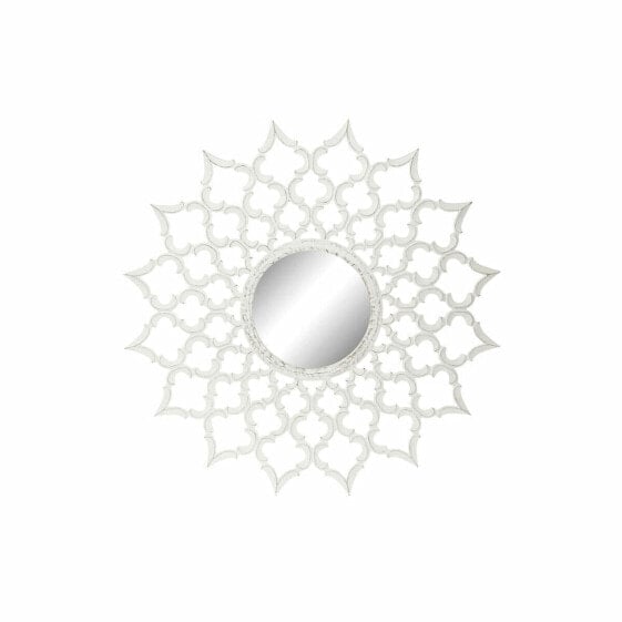 Настенное зеркало DKD Home Decor 8424001849987 Стеклянный Белый Деревянный MDF Маринованный (120 x 3 x 120 cm)