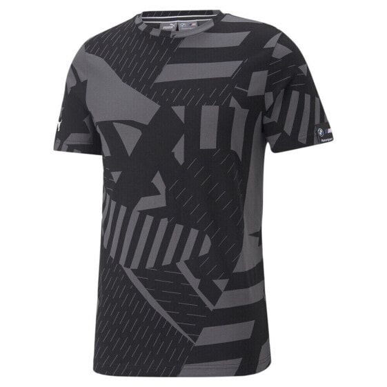 Puma Bmw Mms Crew Neck Short Sleeve Graphic T-Shirt Mens Grey Casual Tops 535871