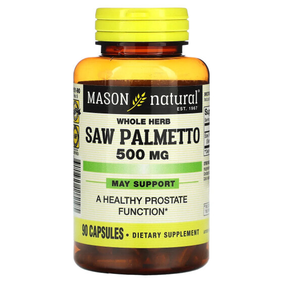 Whole Herb Saw Palmetto, 500 mg, 90 Capsules