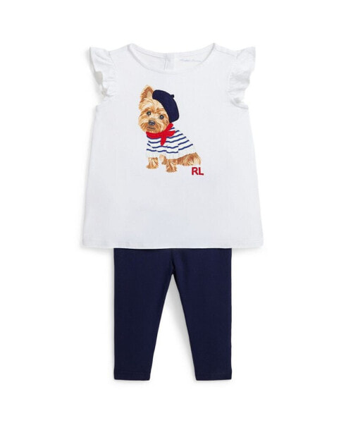 Костюм для малышей Polo Ralph Lauren Набор футболка и леггинсы с рисунком собаки