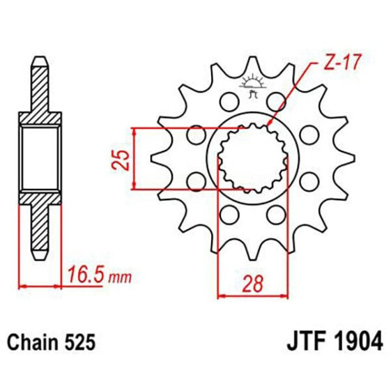 JT SPROCKETS 525 JTF1904.15 Steel Front Sprocket