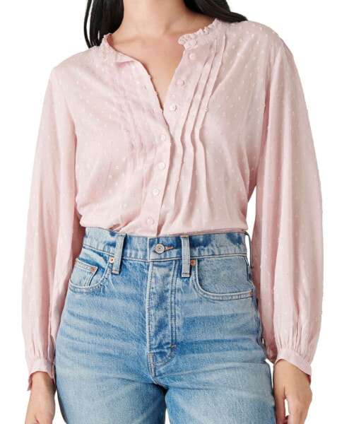 Топ с кнопками Lucky Brand Button Front Clip Dot Burnished Lilac S