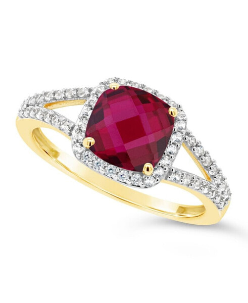 Lab Grown Ruby (1-3/4 ct. t.w.) and Lab Grown White Sapphire (1/4 ct. t.w.) Ring in 10k Yellow Gold