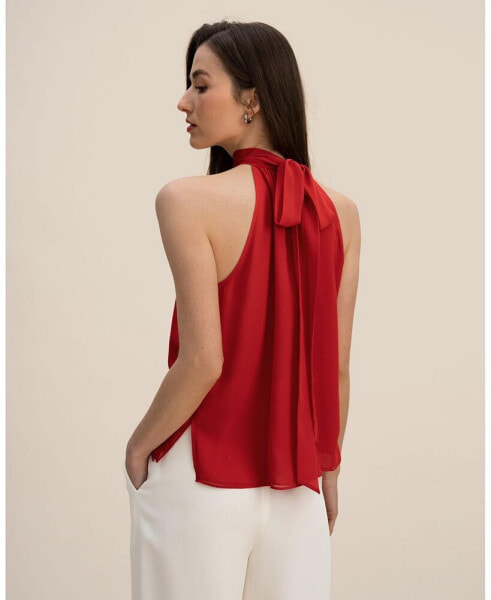 Блузка LilySilk шелк георгиевская на шее для женщин
