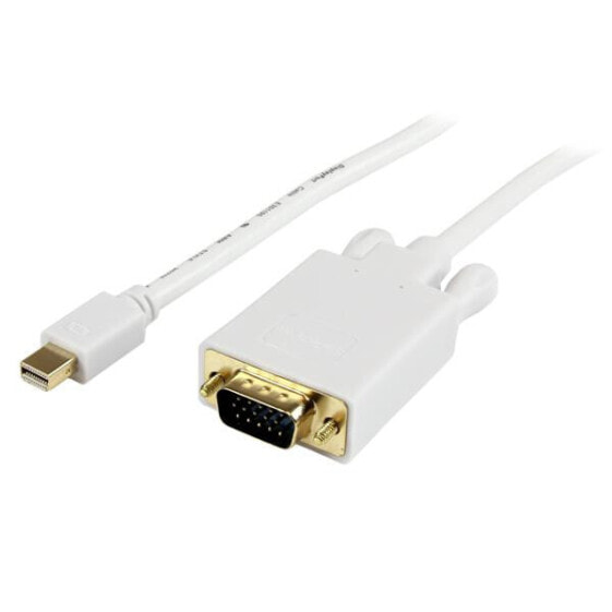 StarTech.com 15 ft Mini DisplayPort to VGA Adapter Converter Cable – mDP to VGA 1920x1200 - White - 4.75 m - mini DisplayPort - VGA (D-Sub) - Male - Male - Straight