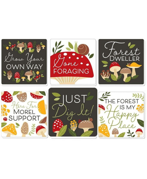 Wild Mushrooms - Funny Red Toadstool Party Decorations - Drink Coasters Set of 6