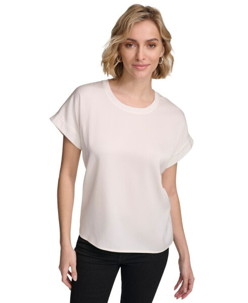 Women's Short Sleeve Satin Top