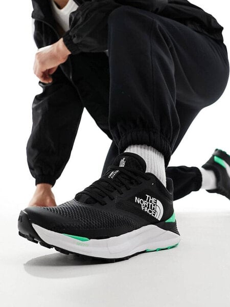 The North Face Running VECTIV Enduris trail trainers in black and bright green