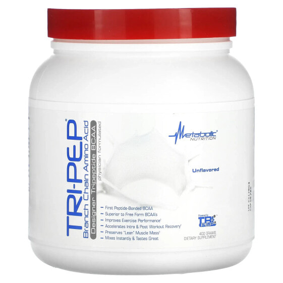 Metabolic Nutrition, Tri-Pep, аминокислота с разветвленной цепью, без добавок, 400 г