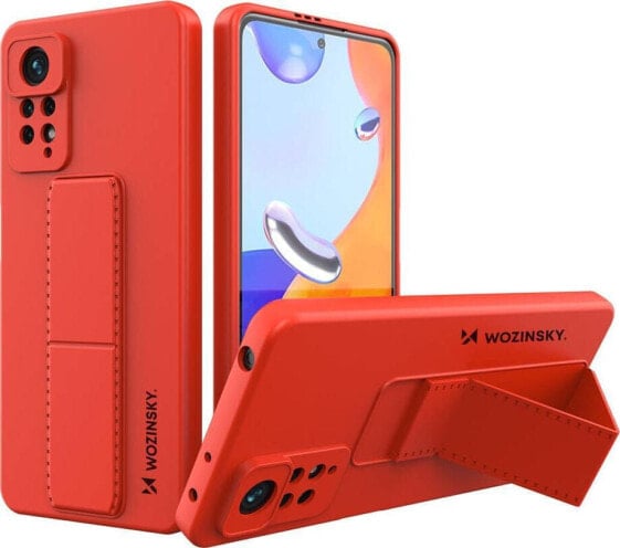 Wozinsky Wozinsky Kickstand Case elastyczne silikonowe etui z podstawką Xiaomi Poco X4 Pro 5G czerwony