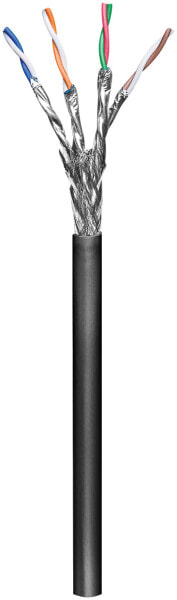 Wentronic CAT 6 outdoor network cable - S/FTP (PiMF) - black - 100m - 100 m - Cat6 - S/FTP (S-STP)