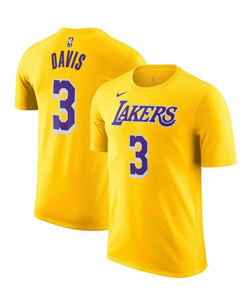 Men's Anthony Davis Gold Los Angeles Lakers Icon 2022/23 Name and Number Performance T-shirt