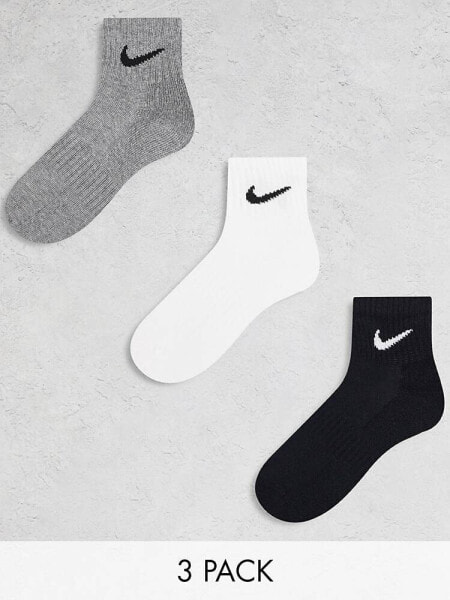 Nike Everyday Cushioned 3 pack ankle socks in multi