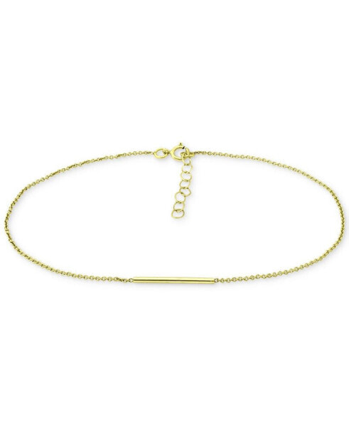 Polished Bar Ankle Bracelet in 18k Gold-Plated Sterling Silver & Sterling Silver, Created for Macy's