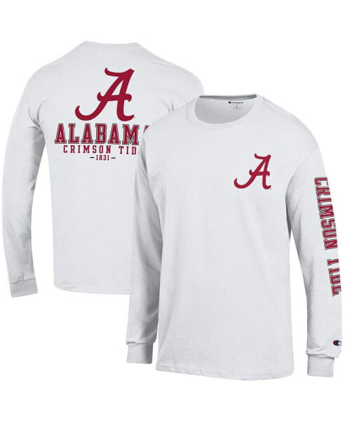 Men's White Alabama Crimson Tide Team Stack 3-Hit Long Sleeve T-shirt