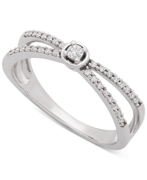 Diamond Crisscross Ring (1/5 ct. t.w.) in 14k White Gold, Created for Macy's
