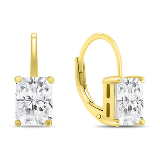 Beautiful gold-plated earrings with zircons EA937Y