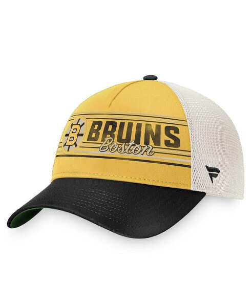 Men's Gold, Black Boston Bruins True Classic Retro Trucker Snapback Hat
