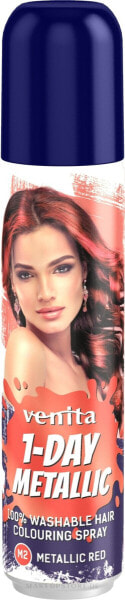 Farbiges Haarspray auswaschbar - Venita 1-Day Color Metallic Spray M2 - Red