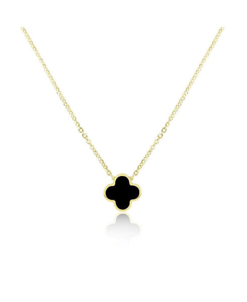 Small Onyx Single Clover Necklace